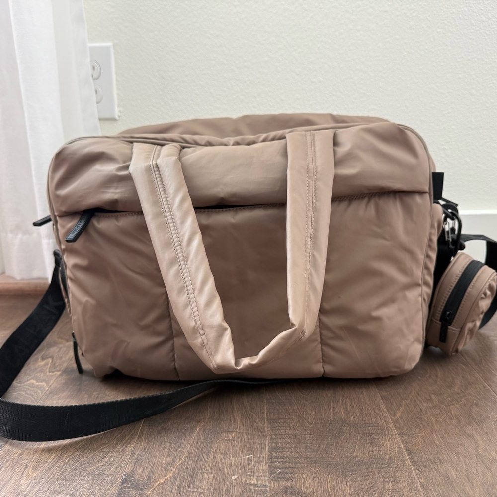 Calpak Luka Duffel and Backpack Zip Bag Charm in Chocolate
